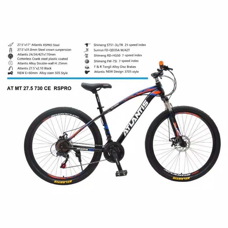 new sepeda gunung trex atlantis murah meriah mtb 27,5 x7 69 780 bike / ga bisa cod