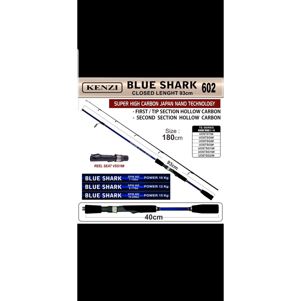 Joran Kenzi Blue Shark Dan Black Berry 180 17lb