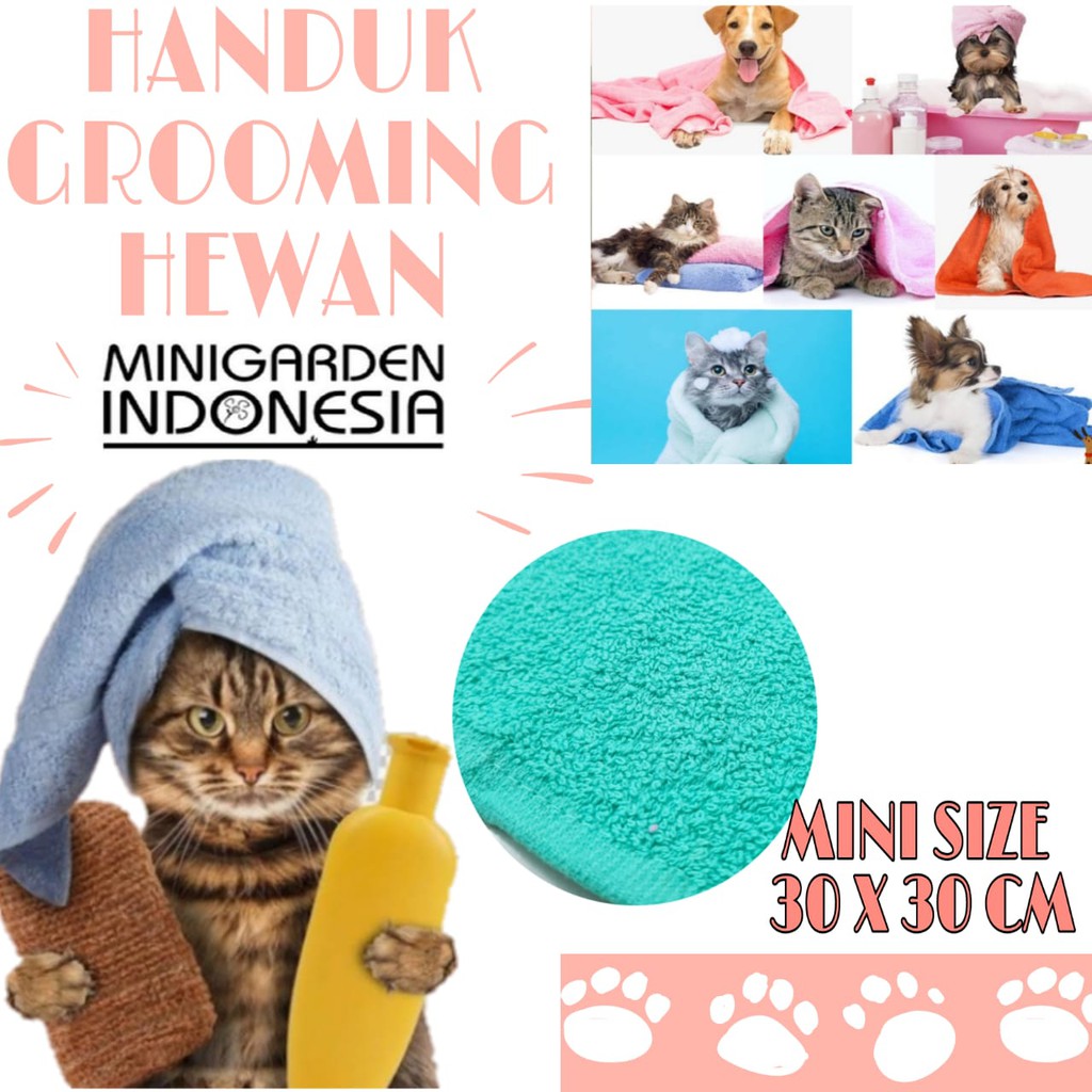 PET TOWEL KAIN MINI 30 X 30 CM Handuk Kucing Anjing Pet Bath Towel Handuk grooming daya serap tinggi