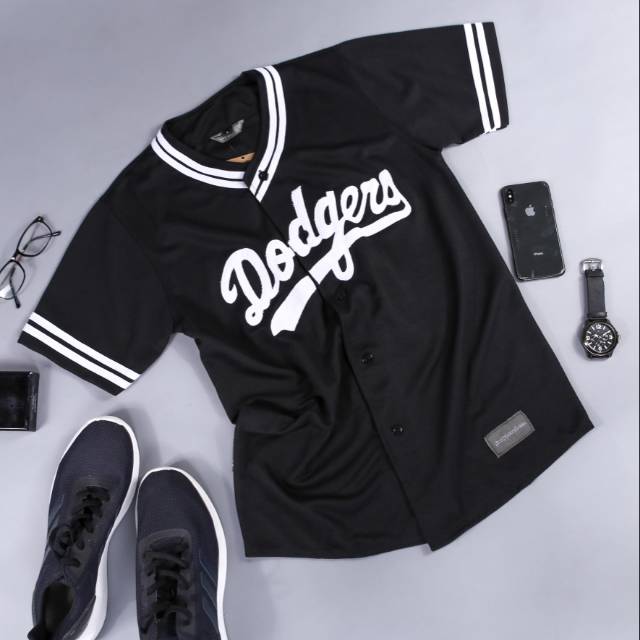 Jual JERSEY BASEBALL baju baseball Pria Wanita dodgers hitam Indonesia