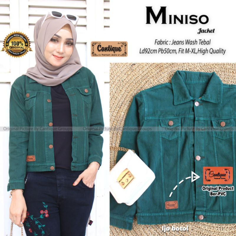 Jaket crop top wanita / Miniso jaket by cantique / Jaket jeans wanita muslimah