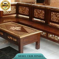 kursi tamu sudut jati, kursi sudut ukiran, mebel jepara, furniture