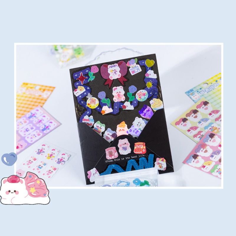 Bear and Rabbit Fantasia Diary Deco Stickers