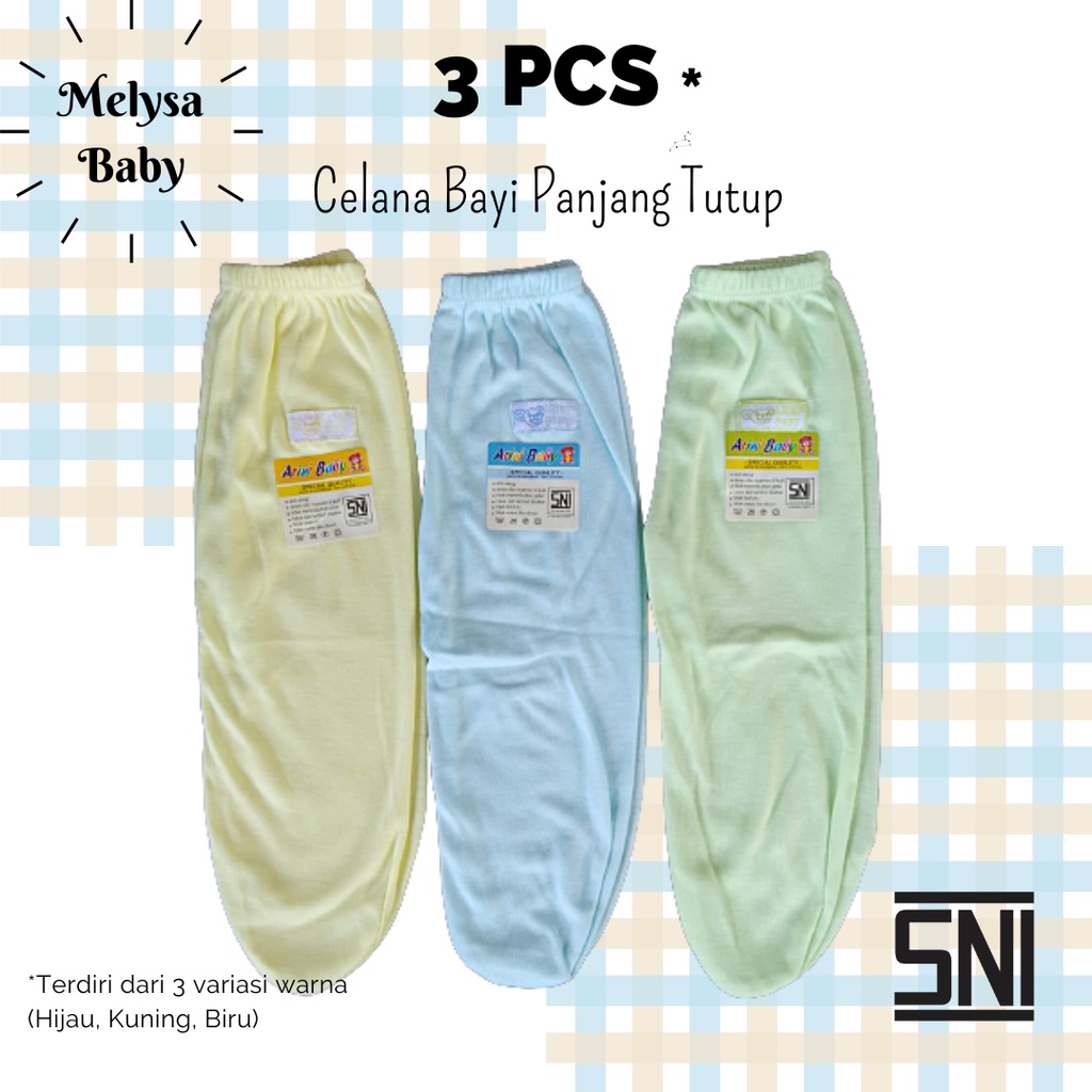 3 PCS Celana Bayi Panjang Tutup | SNI | New Born