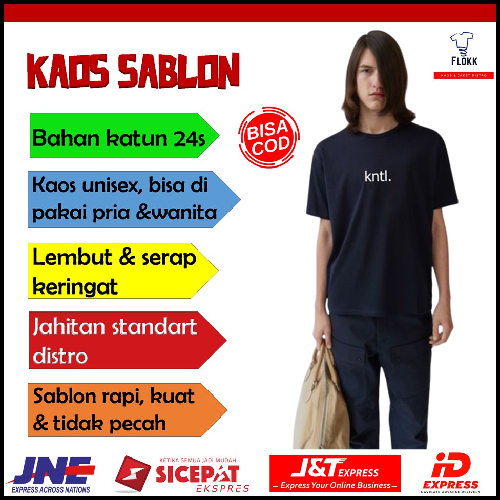 Baju kaos oversize wanita pria distro jumbo lengan panjang dan pendek keren murah kntl