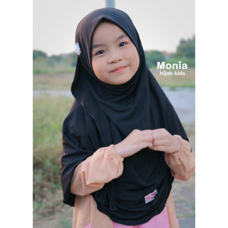 Yara Hijab by Monia Hijab Kids Black size MLXL | Hijab terlaris