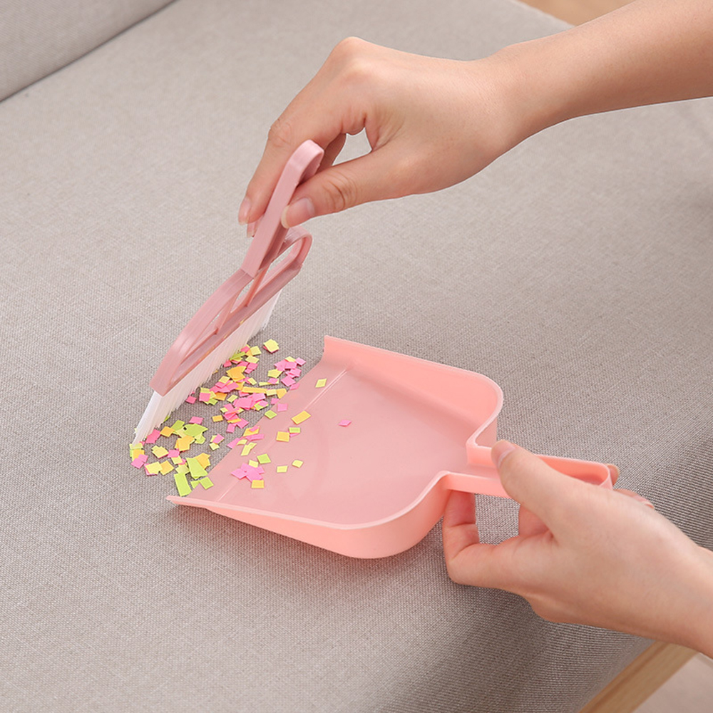 【COD Tangding】Mini Desktop Broom Dustpan Set Car Broom Sweep Bed Hair Garbage Shovel Small Sweeping Broom Keyboard Brush