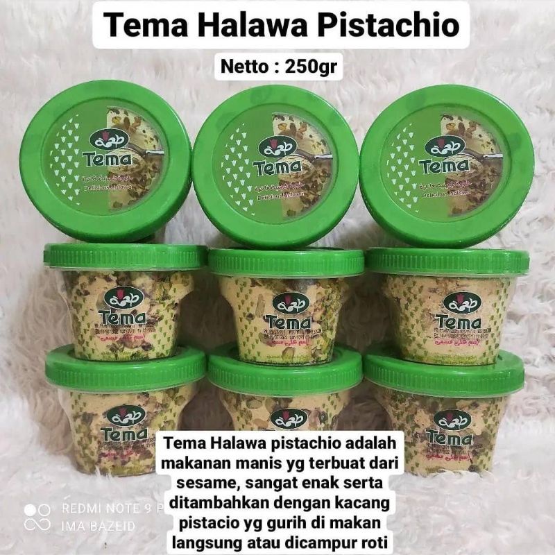 Halawa pistachio tema 250gr tahinia ori Saudi tahina