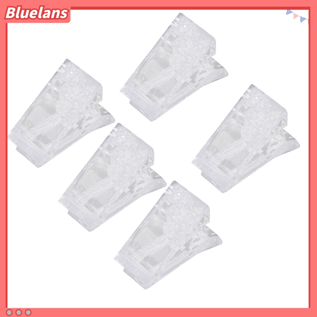 Bluelans 5Pcs Klip Gunting Kuku Palsu Extension Bahan Akrilik Transparan Ramah Lingkungan Untuk Wanita