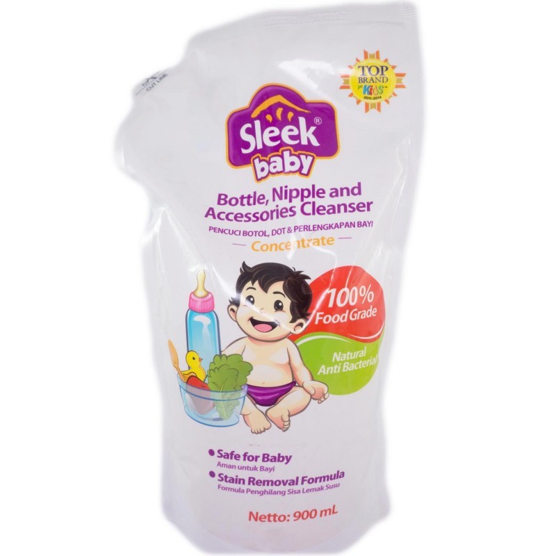 Sleek Baby Botol and Nipple Cleaner 900ml - Sleek Sabun Pembersih Dot, Botol dan Aksesoris Bayi