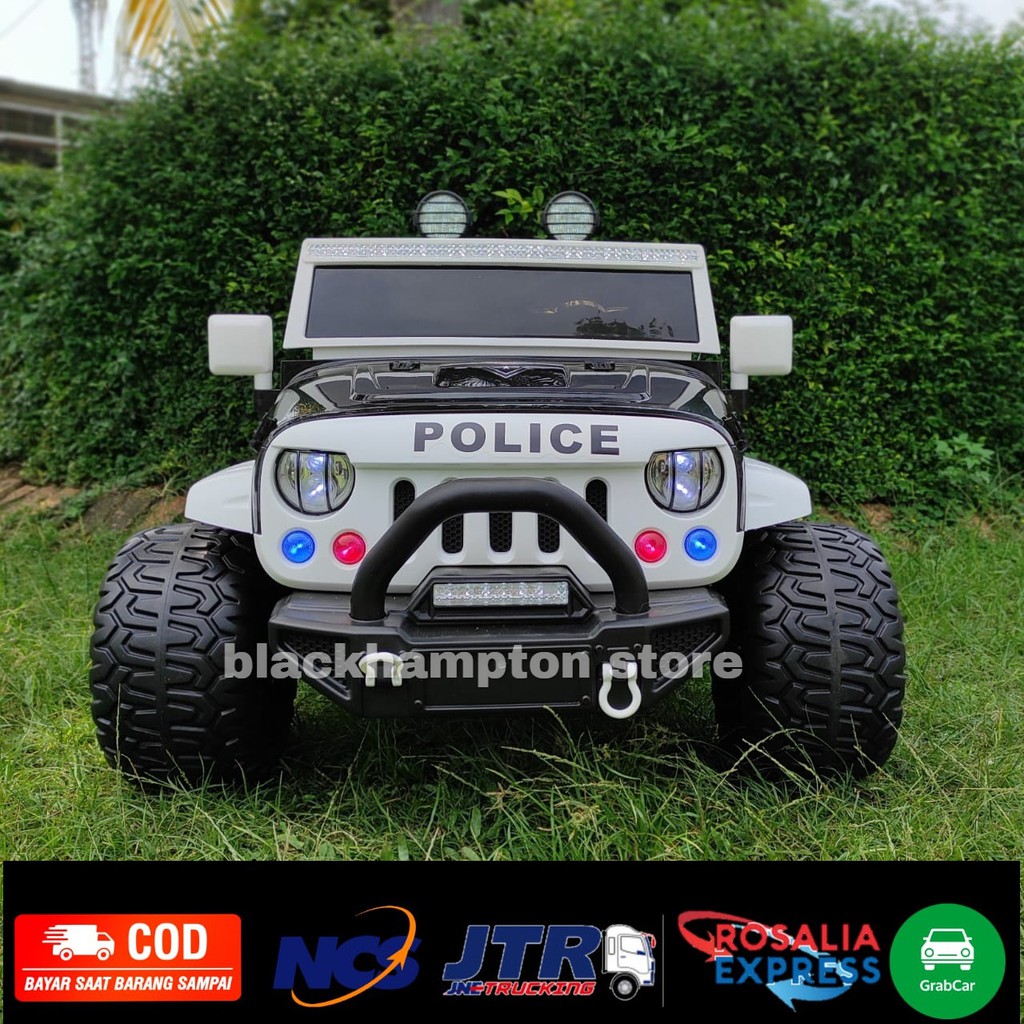 Mainan Anak Mobil Aki Jeep Rubicon 2 Seat Ban Karet