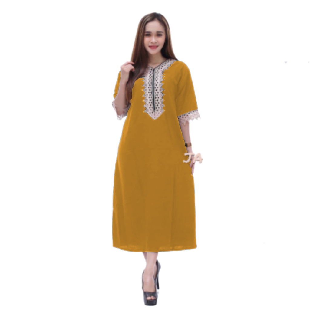 DASTER ARAB DLUSIA TUNIK HANIYAH|| RAYON SUPER GRADE A || RESLETING-Ds Hedi Kuning