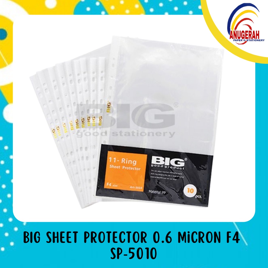 

BIG SHEET PROTECTOR 0.6 Micron F4 SP-5010 (SET)