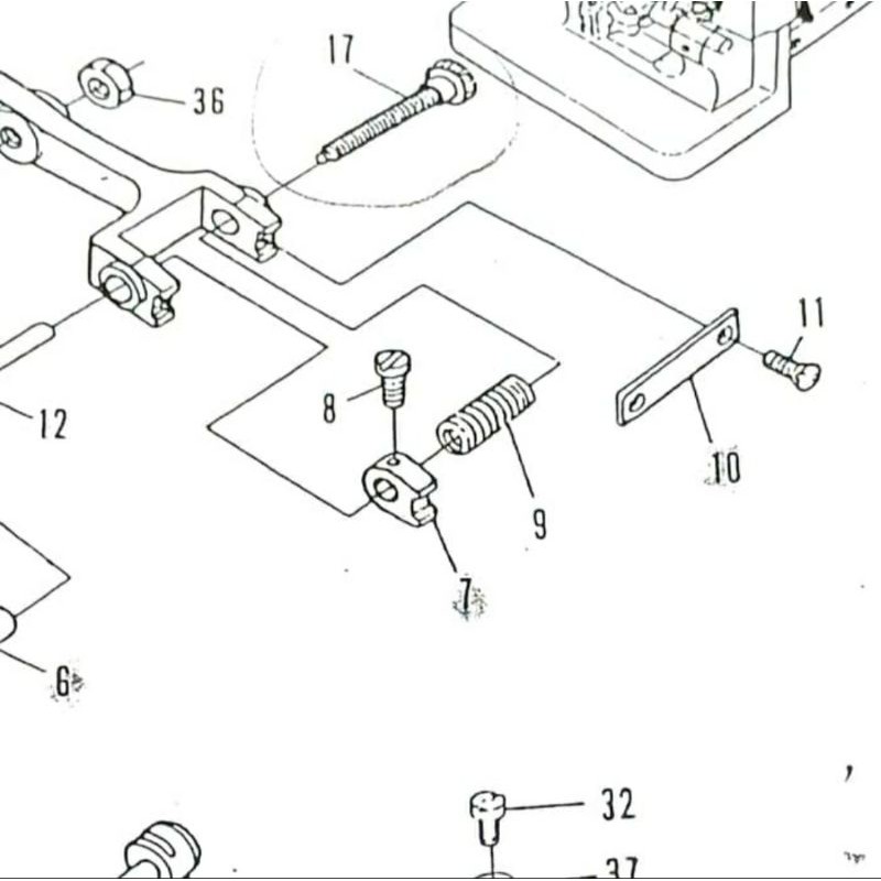 Bushing Jagaan Pisau Atas + Baut Mesin Obras Butterfly GN1-1