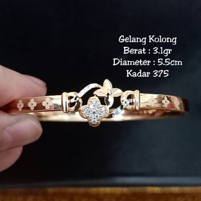 Gelang Emas Model Kolong Mata Berat 3.1gr Kadar 375