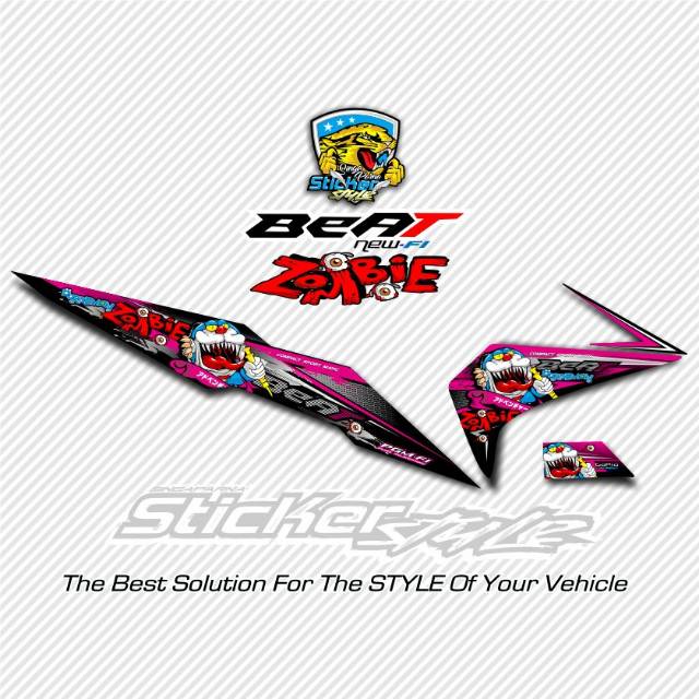 STRIPING STIKER VARIASI LIS MOTOR HONDA BEAT FI/NEW/ESP/ISS KARAKTER DORAEMON ZOMBIE