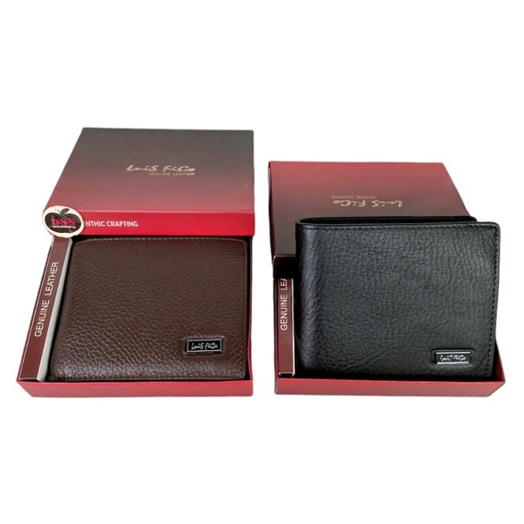 Dompet Pria Kulit Asli Free Card Holder Model Lipat Dua Casual Men Wallet