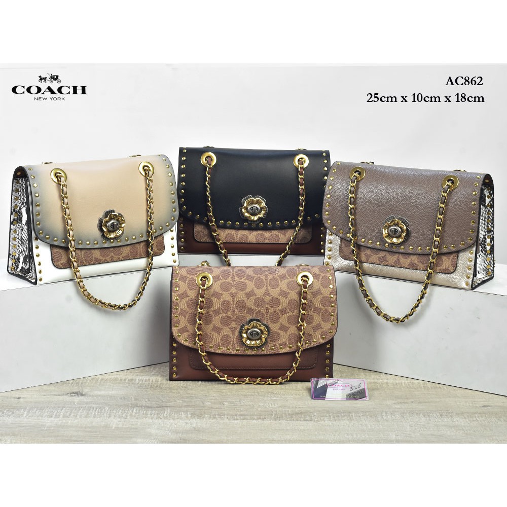 SUPPLIRT TAS TERMURAH Tas Coach Parker Rivets Snakeskin Medium Leather AC862