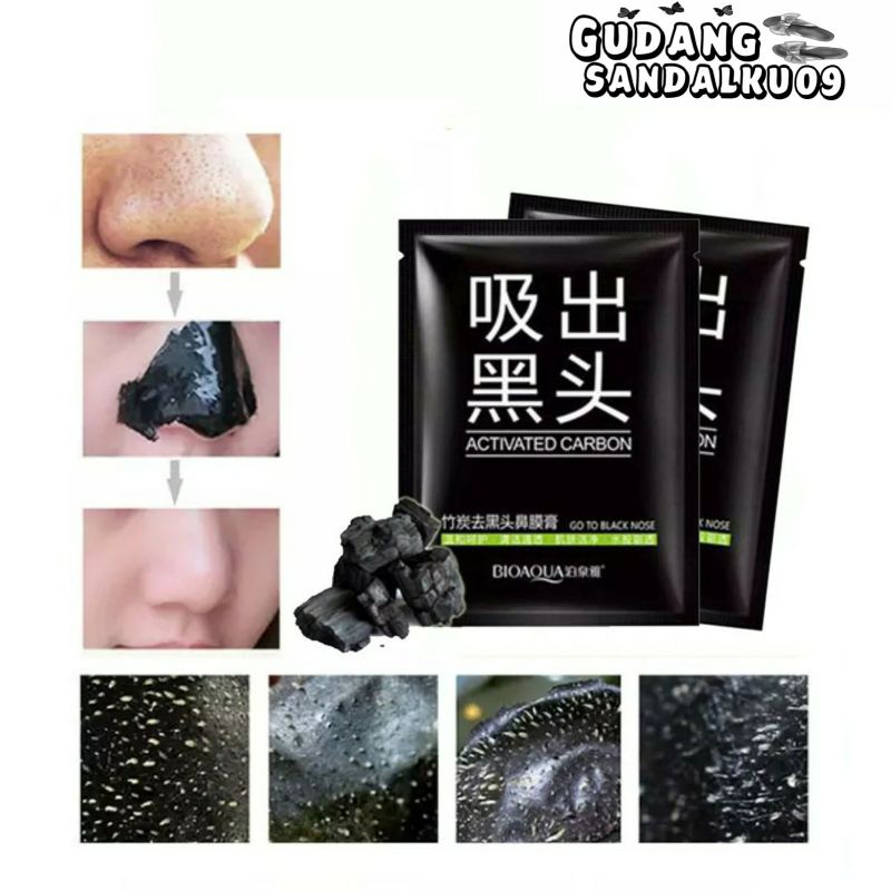 ACTIVATED CARBON BLACK MASK SACHET / MASKER ARANG / MASKER KOMEDO HIDUNG