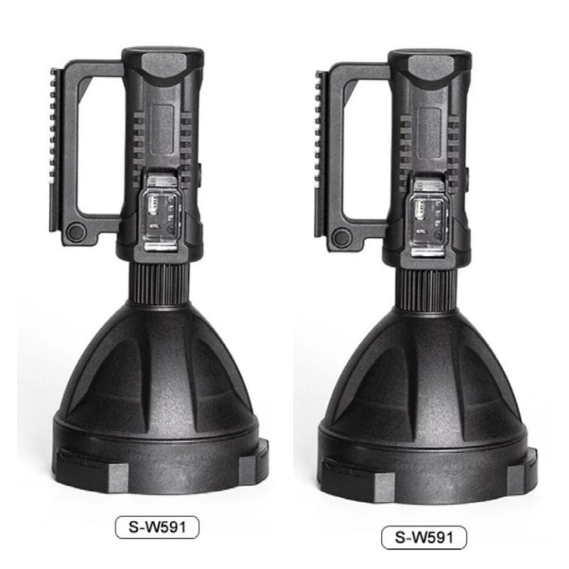 Elektronik Senen - Lampu Tembak Senter Cas Sorot Cahaya Putih W-591 Super Terang