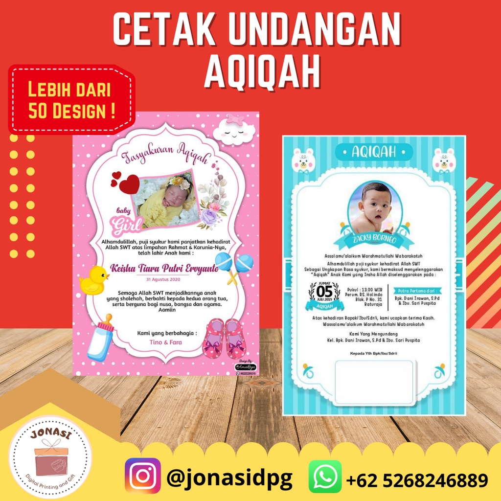 

Kartu Ucapan Tasyakuran Aqiqah Kelahiran Anak Bayi