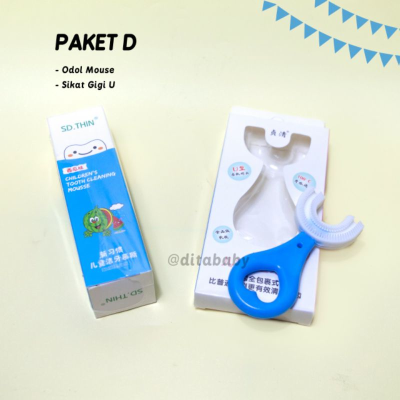 PAKET D sikat gigi u dengan odol mousse I ANAK SIKAT GIGI BENTUK U POLOS ORIGINAL 2-6 TAHUN 6-12 TAHUN DENGAN PASTA GIGI FOAM MOUSSE ODOL MOUSSE PAKE SIKAT GIGI ANAK DENGAN ODOL FOMSikat gigi U 2-6 toothpaste baby kid children SIKAT GIGI BAYI DAN ANAK