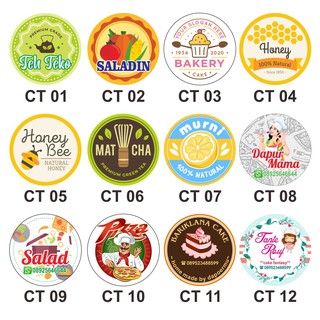 Jual CETAK STIKER CROMO / LABEL BULAT LABEL NAMA LABEL MAKANAN TOPLES ...