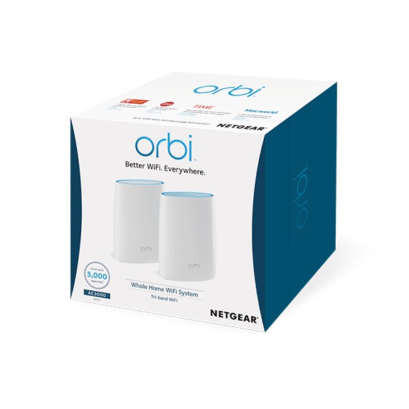 Netgear Orbi RBK50-100PES Home WiFi System -1Router + 1 Orbi Satelit