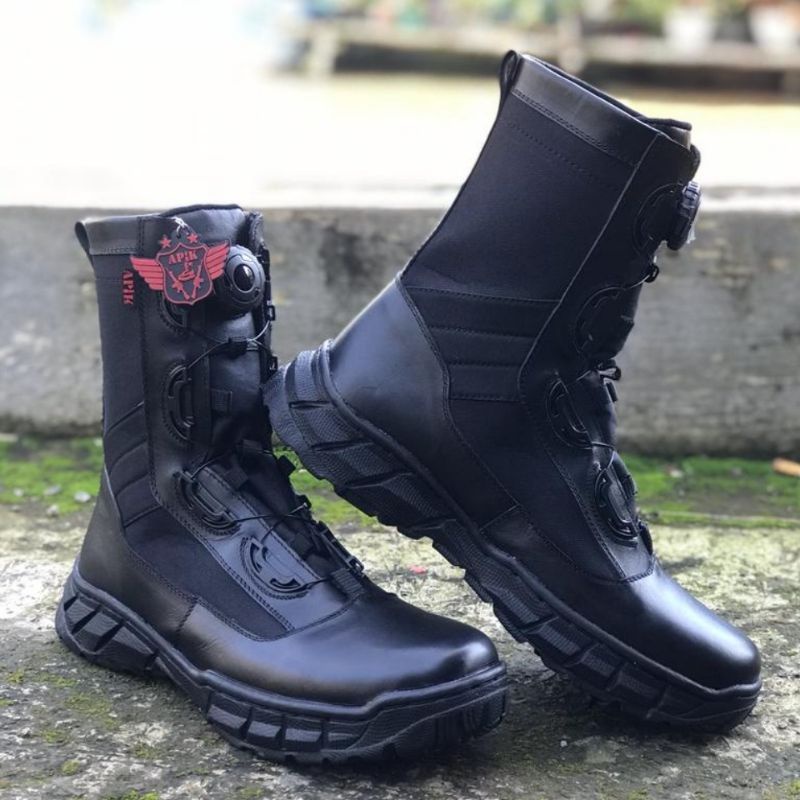 SEPATU PDL TALI PUTAR MODEL JATAH POLRI MERK APIK BAHAN KULIT SAPI ASLI SEPATU PDL DINAS LAPANGAN TNI POLRI SECURITY SATPAM SEPATU BOOTS PRIA DAN WANITA