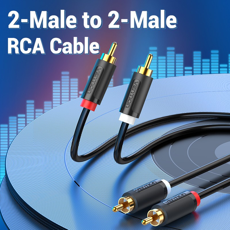 Vention BCM Black kabel RCA Stereo To RCA male Premium Quality