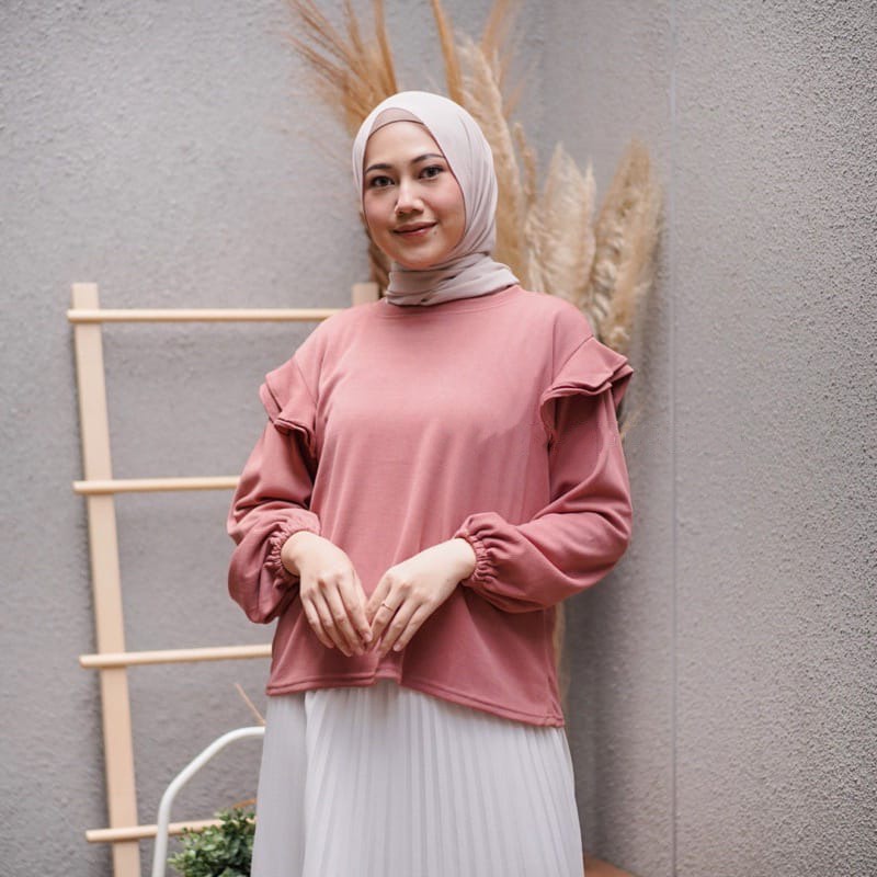 BEFAST - ZEC OOTD Wanita Blus AIYAN / Lausky Blouse / Blouse Wanita Unik / Blouse Bisa Di Pakai Wanita Hijab / Blouse Terbaru / Blouse Casual Polos