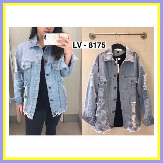 Jaket Jeans Jaket Levis Premium Oversize Dewasa Oversize Crop Jaket Cewek  Tebal Wanita Terbaru Fwr 