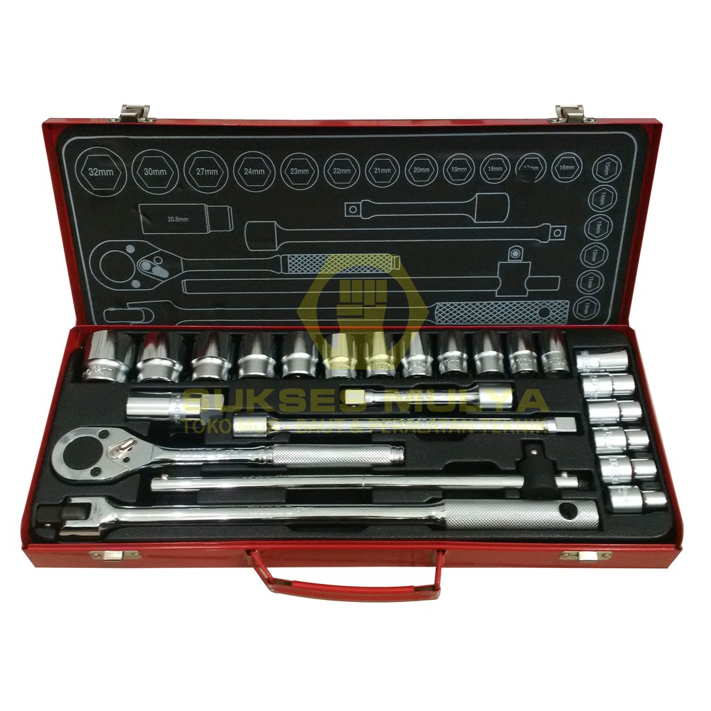  Kunci Sock 24pcs Wipro Kunci Sock Set 1 2 Socket Wrench 