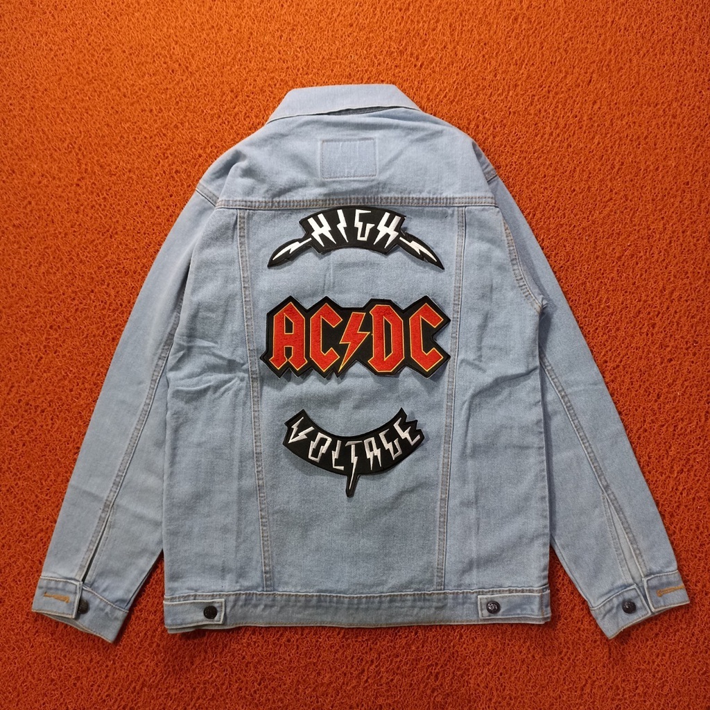 PATCH BORDIR ACDC SATU PAKET BACKPATCH BORDIR EMBLEM BESAR PATCH MUSIK