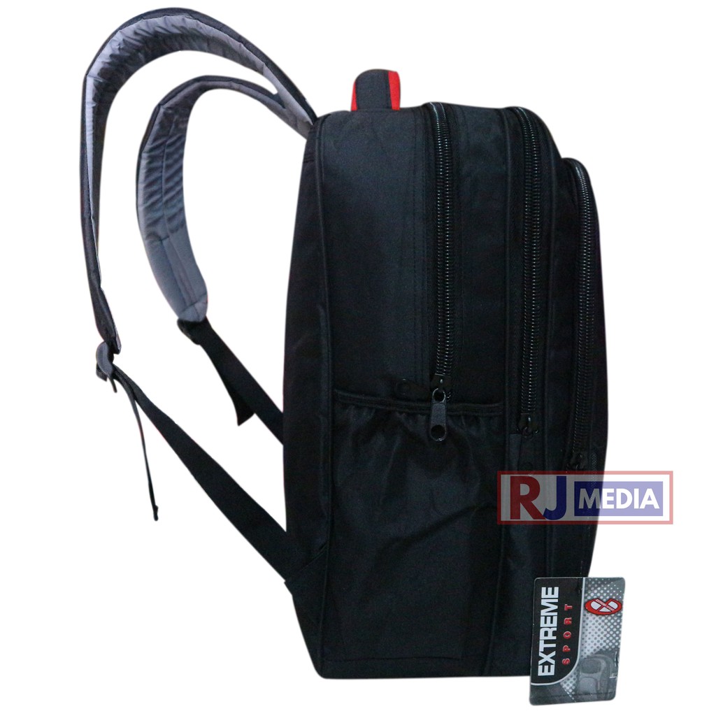 Tas Gendong Hitam Ransel Laptop Extreme Simpel Backpack Sekolah SMP SMA Kuliah Kerja Tas Best Seller Backpack Sekolah Kuliah Kerja Tas Pria Nyaman Tebal Tas Laptop In