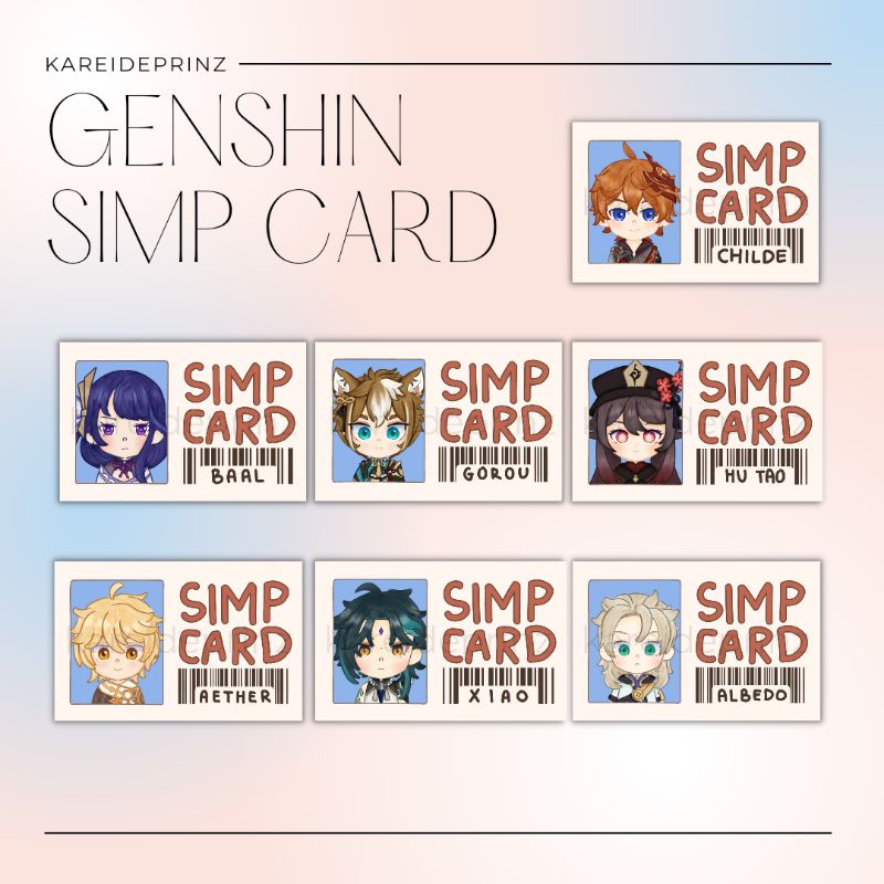 Genshin Impact Simp Card - Genshin Fanmerch