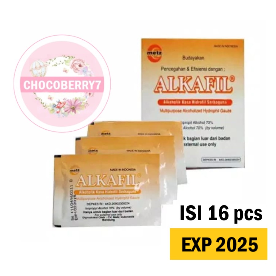 Alkafil Kain Kasa Hidrofil Serbaguna Alkohol 1 box @16pcs