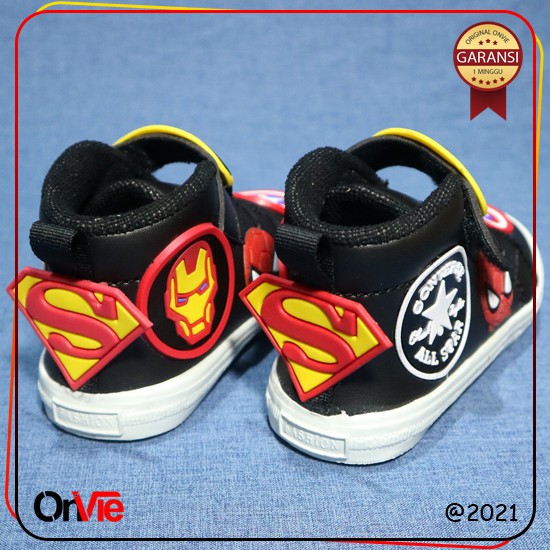 Sepatu Boots Anak Laki-Laki Bayi Motif Superhero | Sepatu Kids Onvie