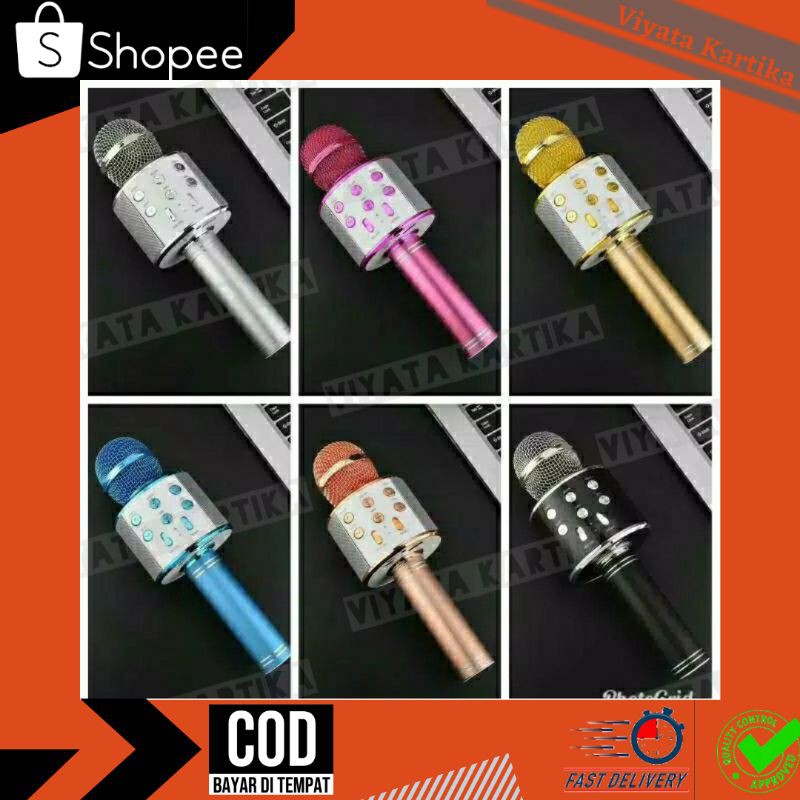 mic karaoke bluetooth ws 858 mikrofon wireless wster mic smule murah terlaris