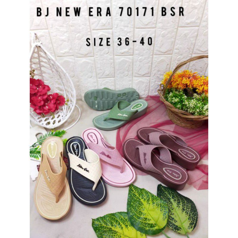 SANDAL KARET JELLY NEW ERA/ SENDAL JEPIT WANITA KEKINIAN