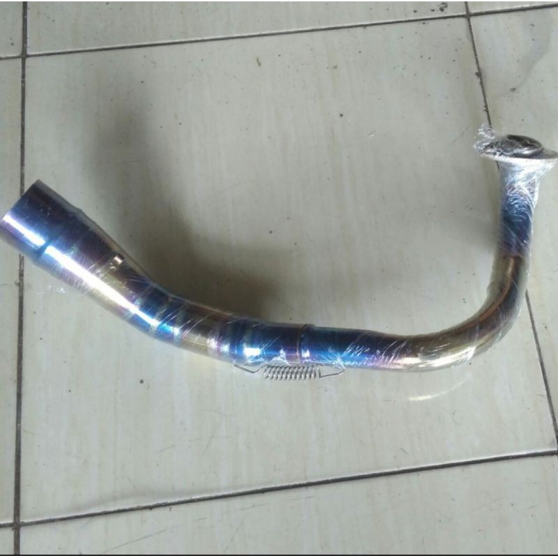 pipa leher knalpot vario 150 125 LED stainless bluemoon inlet 50mm