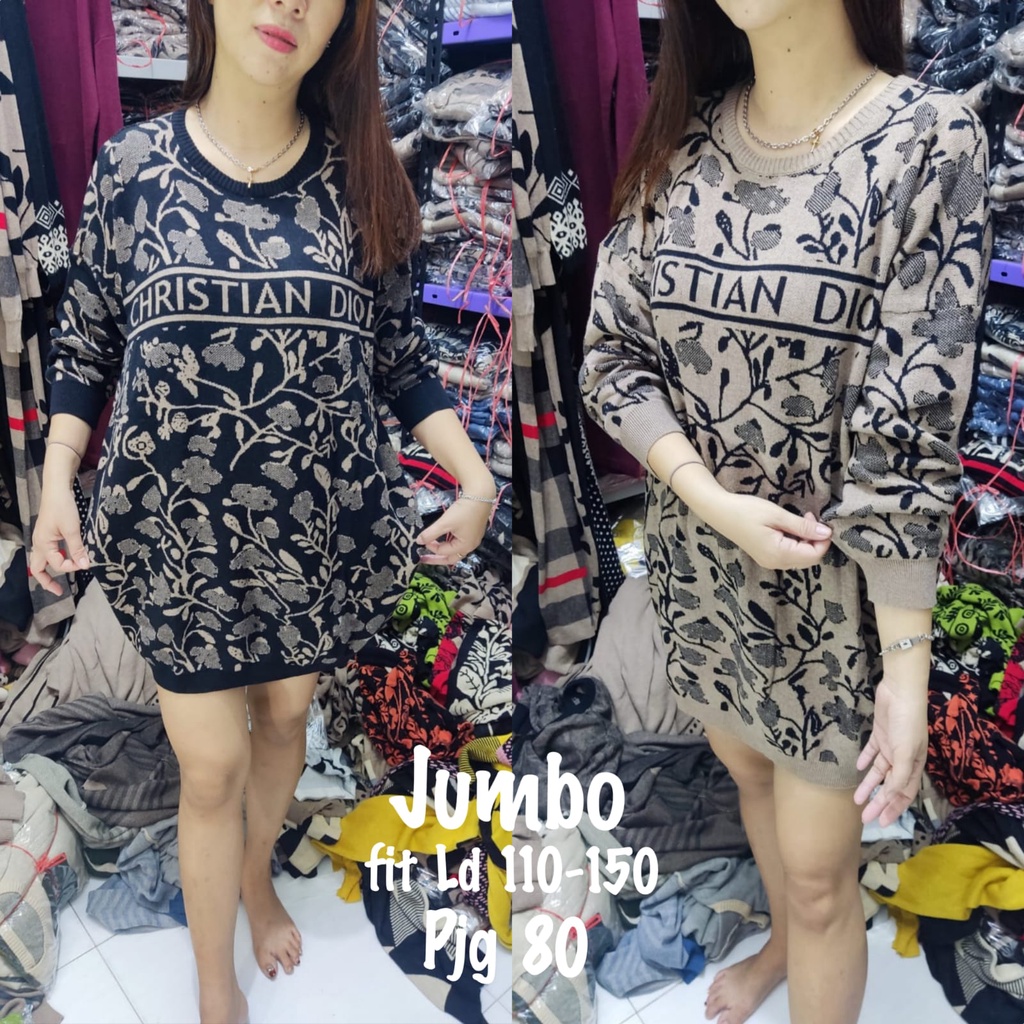 atasan blus baju  jumbo oversize bigsize wanita rajut import