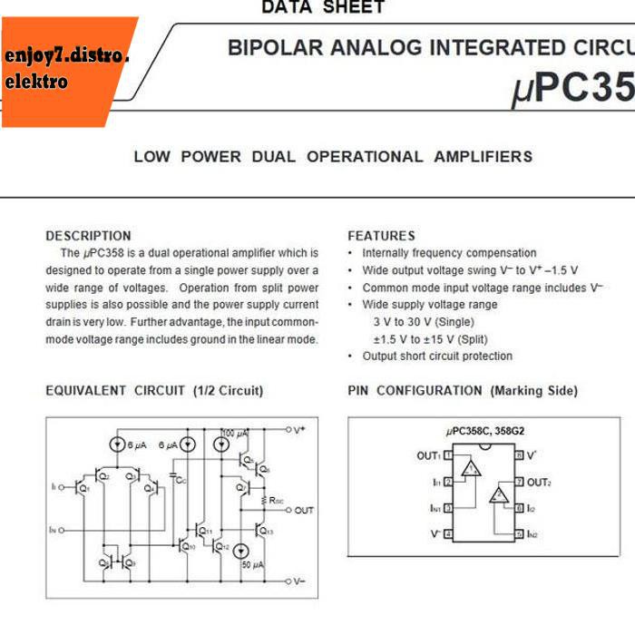 Upc358 Ic Opamp Nec Original Bishele88 Dijamin