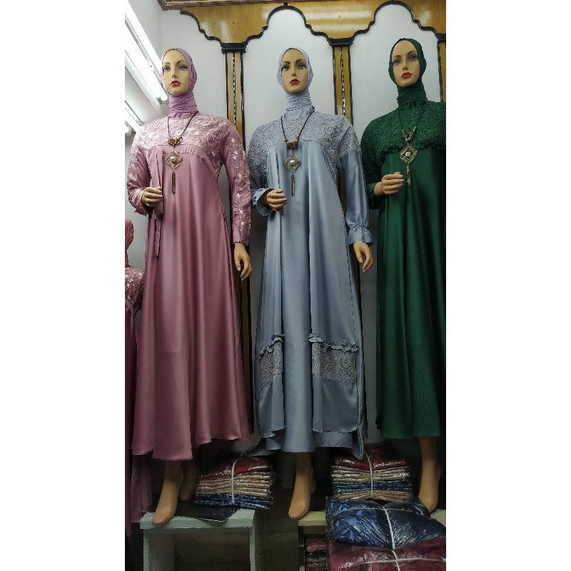 gamis pesta satin premium gamis glamour gamis mewah gamis terbaru gamis pesta terbaru gamis pesta