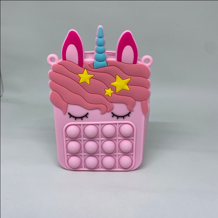Pop It Unicorn Wallet Cross Mini Bag Tas Pop It Mini Dompet Anak Rainbow