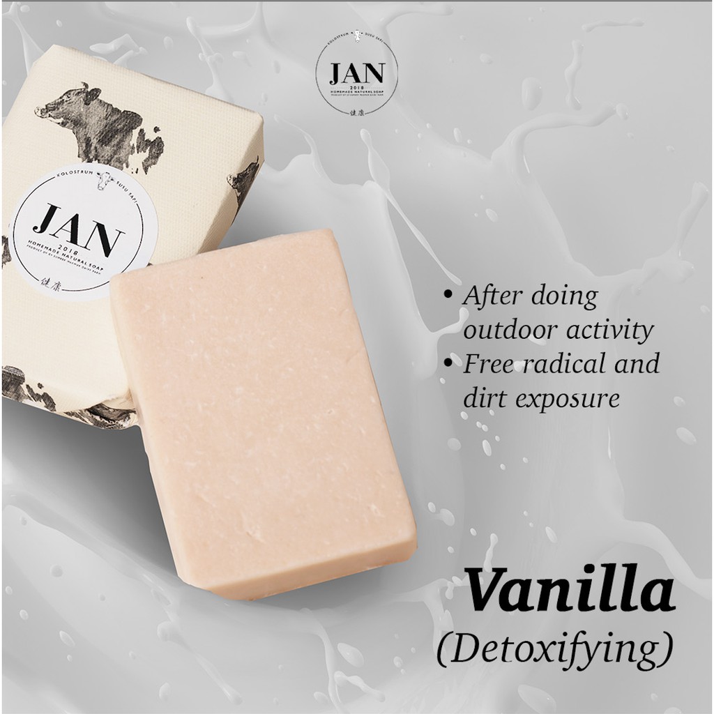 sabun mandi kolostrum susu sapi asli murni / cow colostrum milk soap bar jansdairy.id - VANILLA