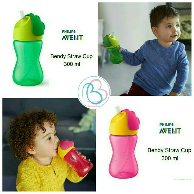 Avent Straw Cup BENDY STRAW 300ml / Botol Minum Avent Sedotan Avent Dinosaurs Cup