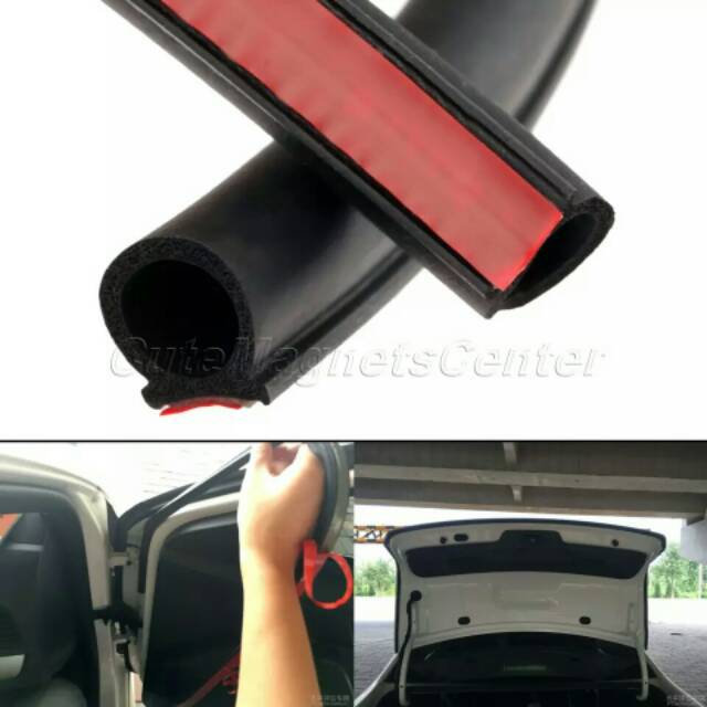 Panjang 4M Tipe Bentuk Karet D Peredam Siara Pelindung Pengaman Pintu Mobil Kap Bagasi Doubletape