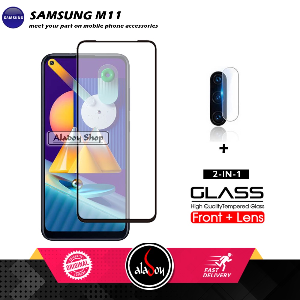 PAKET Tempered Glass Layar Full Cover  dan Tempered Glass Camera Samsung M11