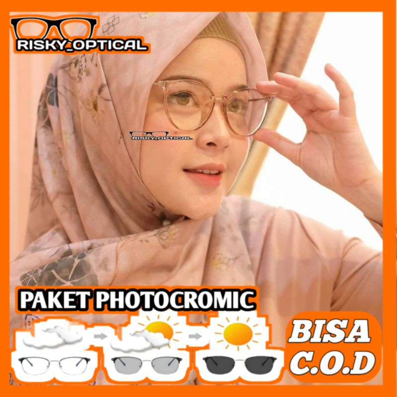frame+ lensa minus antiradiasi//kacamata lensa photocromic//kacamata terbaru